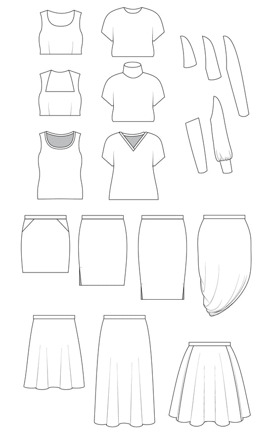Grafton Dress, Top & Skirt Mix & Match Pack 12-32 PDF pattern