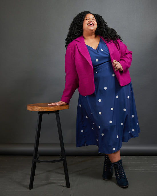 This blazer is the Auburn Blazer sewing pattern from Cashmerette.