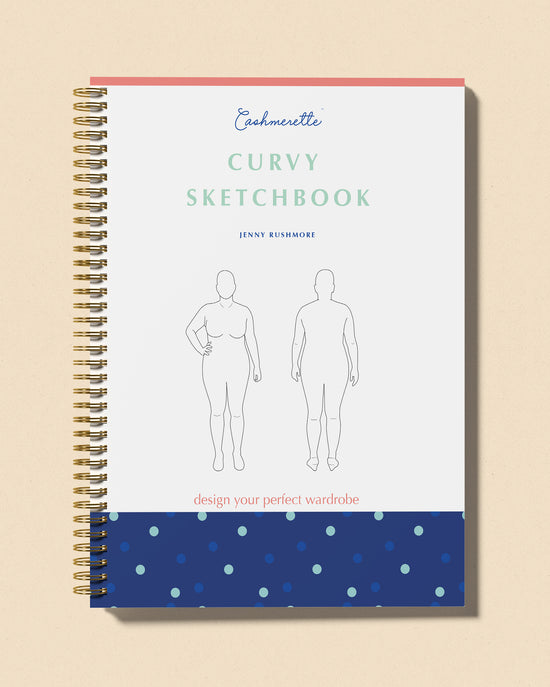 Cashmerette Curvy Sketchbook on a beige background