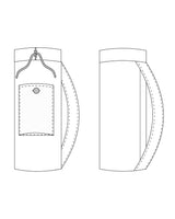 Technical drawing of a yoga bag on a white background. This yoga bag is the Shawmut Yoga Bag sewing pattern from Cashmerette.