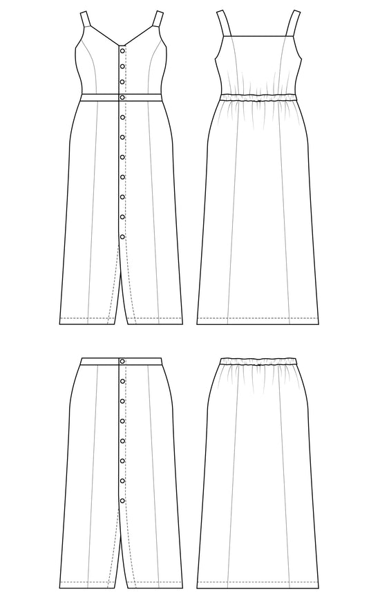 Holyoke Maxi Dress & Skirt 0-16 PDF pattern