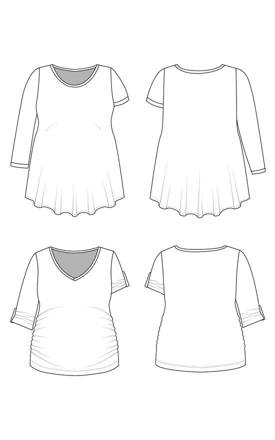 Brookline Maternity T-Shirt 12-32 PDF pattern